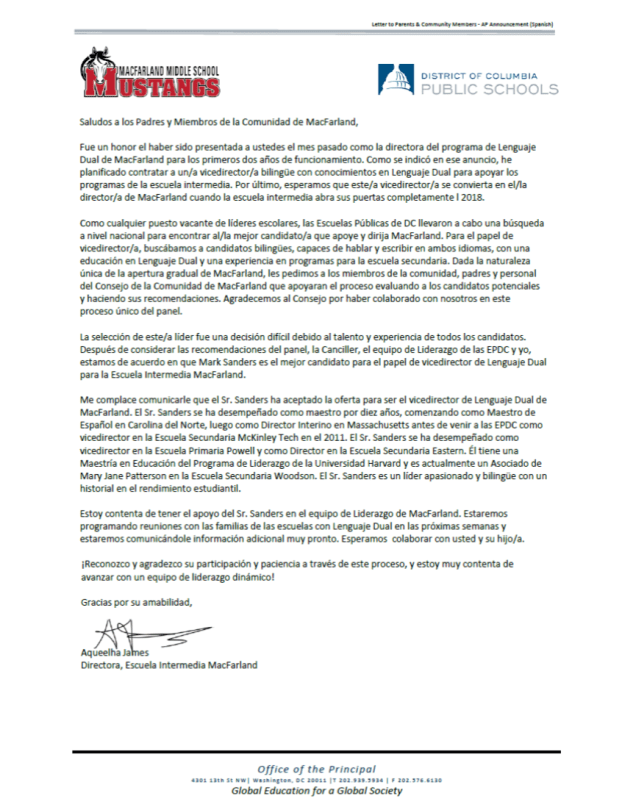 050616 MacFarland AP announcement SPAN