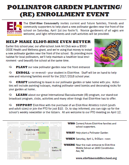 Eliot-Hine April 1st Event Flyer